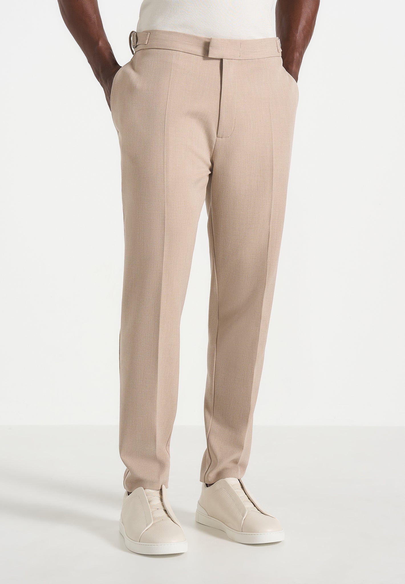 Hubert Slim Fit Tailored Trousers in beige